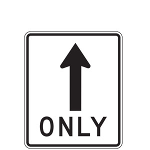 Mandatory Straight Sign