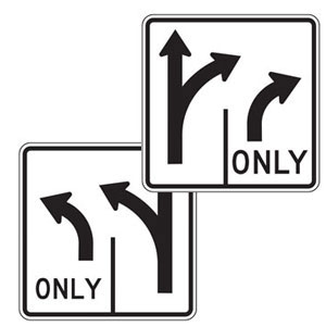 Double Turn Left/Right Sign for Temporary Traffic Control