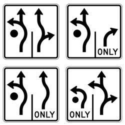 Roundabout 2 Lane Control Sign