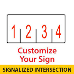 Signalized Custom 4 Lane Control Sign