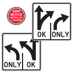 Double Turn Left/Right OK Sign for Temporary Traffic Control