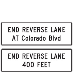 End Reverse Lane Sign