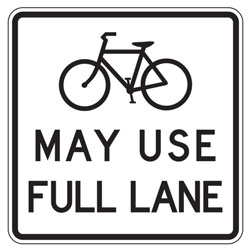 Bicycles (Symbol) May Use Full Lane Sign for Bicycle Facilities