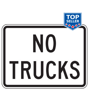 No Trucks Plaque