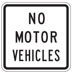 No Motor Vehicles Sign for Bicycle Facilities