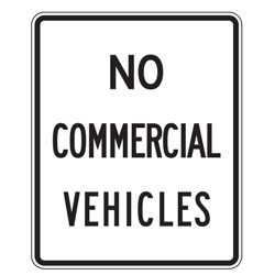 No Commercial Vehicles Sign