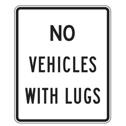 No Vehicles with Lugs Sign