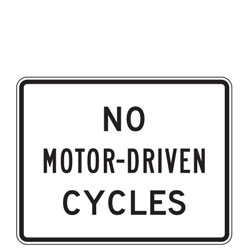 No Motor Driven Cycles Sign
