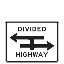 Divided Highway T Intersection (Symbol) Signs