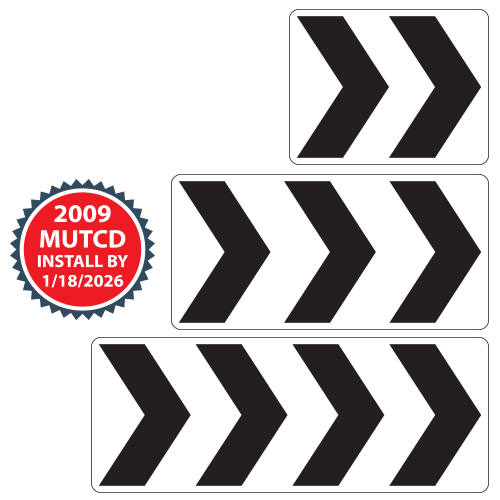 Roundabout Directional Chevron Arrows Sign