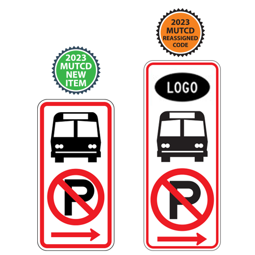 Custom Bus Stop | No Parking with Optional Arrows & Logo Sign | 2023 MUTCD