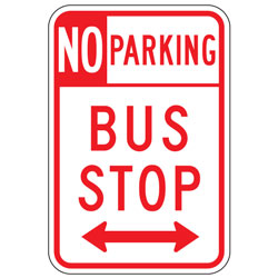 No Parking | Bus Stop with Optional Arrows (Alternate) Sign