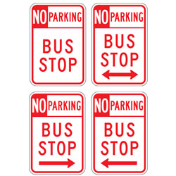 No Parking | Bus Stop with Optional Arrows (Alternate) Sign