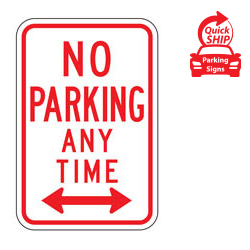 No Parking Anytime with Optional Arrows Sign