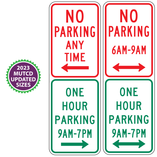 No Parking | Restricted Parking Combination Signs (Vertical Option) | 2023 MUTCD
