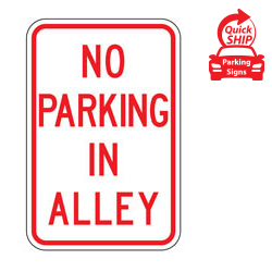 No Parking in Alley Sign