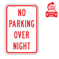 No Parking Over Night Sign