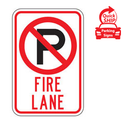 Fire Lane with No Parking Symbol Sign