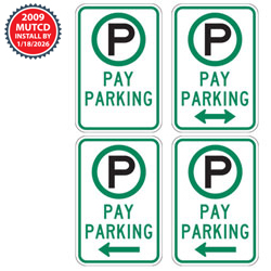 Pay Parking with Optional Arrow Sign