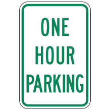 One Hour Parking Sign