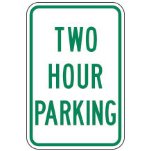 Two Hour Parking Sign