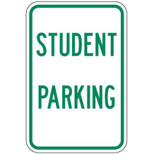 Student Parking Sign