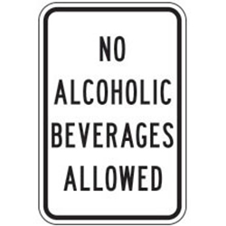 No Alcoholic Beverages Allowed Sign