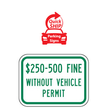 (Texas State Spec) $250 to 500 Fine without Vehicle Permit Supplemental Plaque