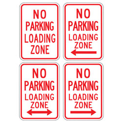 No Parking | Loading Zone with Optional Arrows Sign
