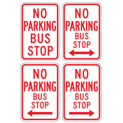 No Parking | Bus Stop with Optional Arrows Sign
