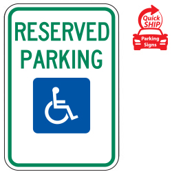 Reserved Parking (Handicap Symbol) Sign