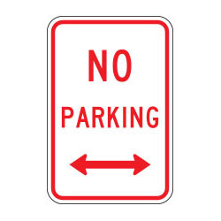 No Parking with Optional Arrows Sign