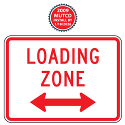 Loading Zone with Optional Arrow Plaque | 2009 MUTCD