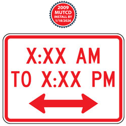 Time of Day with Optional Arrow Plaque | 2009 MUTCD