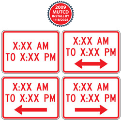 Time of Day with Optional Arrow Plaque | 2009 MUTCD