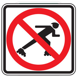 No Skaters (Symbol) Signs for Bicycle Facilities