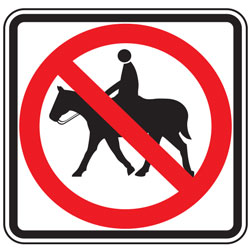 No Equestrians (Symbol) Signs for Bicycle Facilities