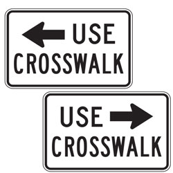 Use Crosswalk with Left/Right Arrow Plaque