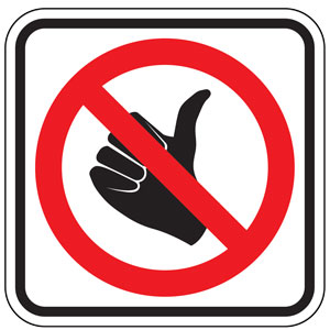 No Hitch Hiking (Symbol) Signs