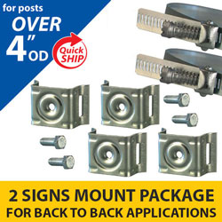 Snap Lock Assembly and Plus 4 Bracket 2 Signs Mounting Package