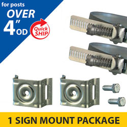 Snap Lock Assembly and Plus 4 Bracket Sign Mounting Package