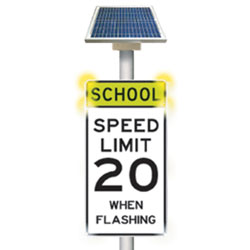 Solar LED Blinking School Speed Limit Sign Alert System