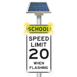 Solar LED Blinking School Speed Limit Sign Alert System