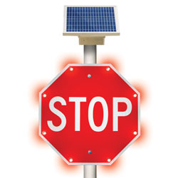 Solar LED Blinking Stop Sign Alert System