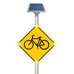 Solar LED Blinking Bicycle Warning Sign Alert System