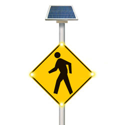 Solar LED Blinking Pedestrian Traffic Warning Sign Alert System