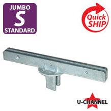 Silver 12" Jumbo Bracket: 90 Degrees for U Channel Posts