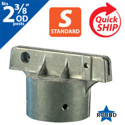 Silver 5.5" Post Cap Bracket for 2 3/8" OD Round Post