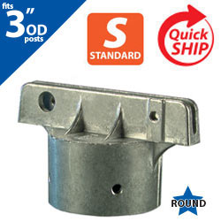 Silver 5.5" Post Cap Bracket for 3" OD Round Post