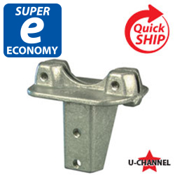 Silver 3 3/8" Bracket: 180 Degree for U Channel Posts